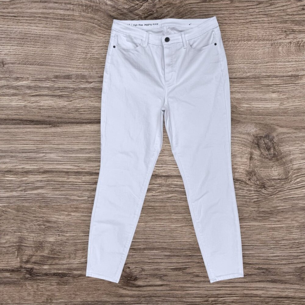 TALBOTS White High-Rise Jeggings Leggings Stretch Denim Ankle Pants 10